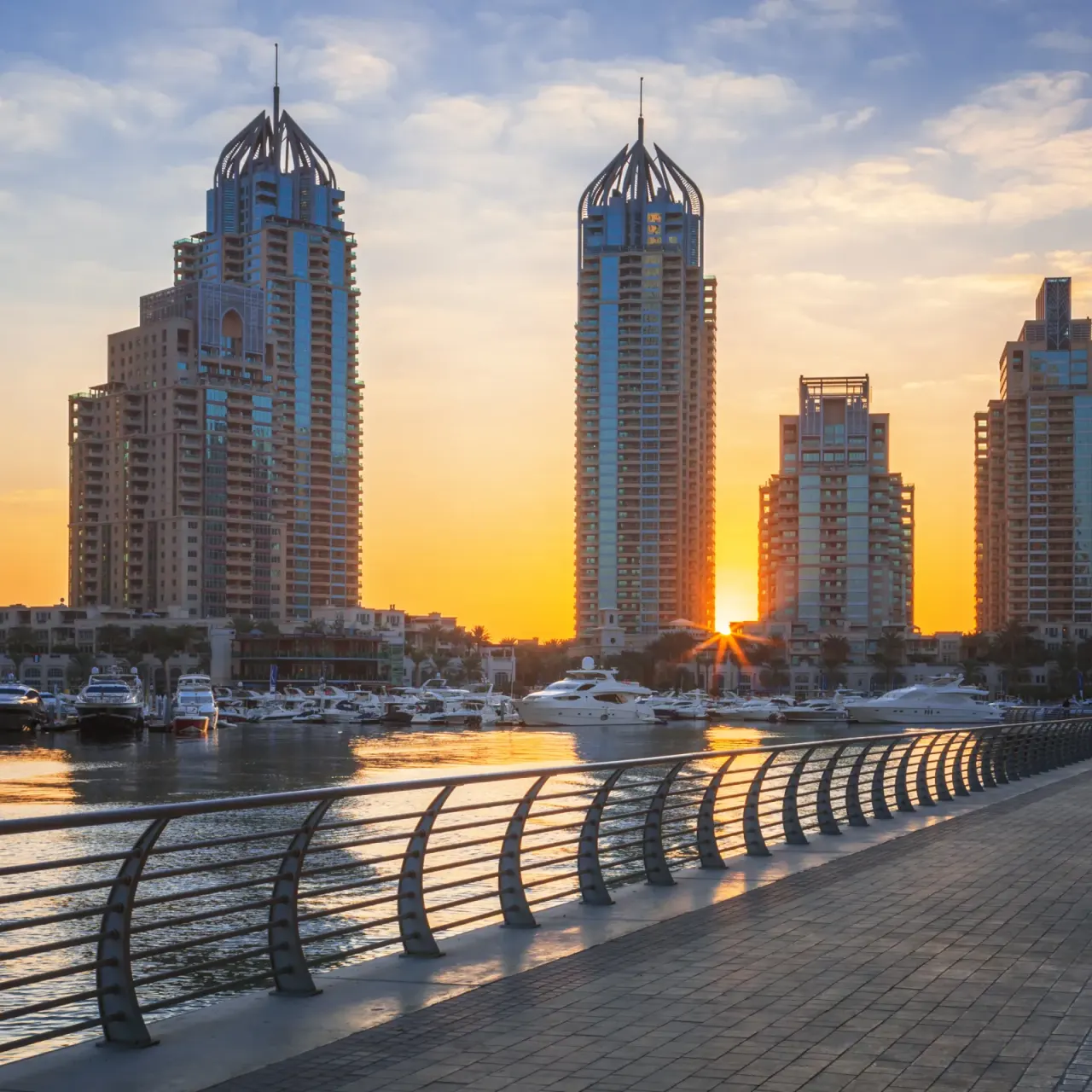 Dubai Marina at sunset