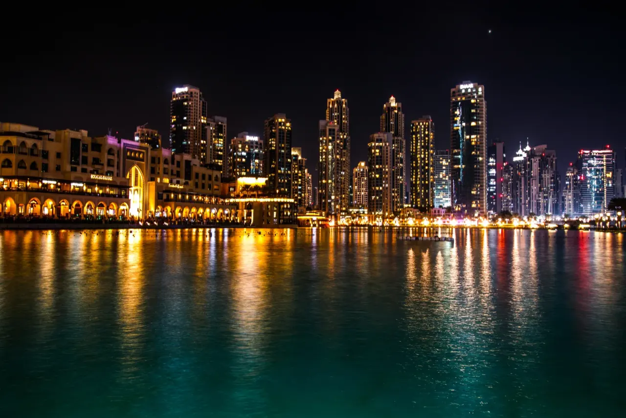 Downtown Dubai at night